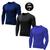 Kit Com 3 Camisas Manga Longa Segunda Pele Proteção Solar UV Fator 50+  Unissex Masculina e Feminina Azul royal preto azul marinho