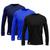 Kit com 3 Camisetas Camisas MXC BRASIL Manga Longa Lisa Proteção Solar UV +50 Azul marinho, Azul royal, Preto