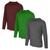 Kit com 3 Camisetas Proteção Solar UV +50 Masculina Slim Fitness Verde, Vinho