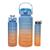 Kit Com 3 Garrafa De Água 2l+900ml+500ml Galão Squeeze Azul e Laranja