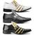 kit com 3 pares de sapato social masculino preto e estilo dourado Branco com dourado, Preto, Preto com dourado