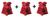 Kit com 3 Sinos de Lantejoulas Enfeite de Pendurar Natalino 10 x 9 cm Vermelho