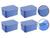 Kit Com 4 Caixas Organizadoras com tampa Rattan 3,5 Litros Monte Libano Azul royal