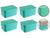 Kit Com 4 Caixas Organizadoras com tampa Rattan 3,5 Litros Monte Libano Verde tifanny
