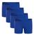 Kit com 4 Cuecas Boxer Infantil Microfibra Sem Costura Lupo Azul, Royal