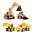 Kit Com 4 Tratores Infantil Workers Series - Roma 0345 Amarelo