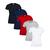 Kit Com 5 Camisetas Básicas Femininas Baby Look 100% Algodão 1 preta, 1 branca, 1 cinza, 1 marinho, 1 vermelha