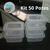 Kit com 50 Potes Retangular Mini Promocional Fitness BPA FREE Transparente