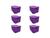 Kit Com 6 Caixas Organizadoras Rattan Com Tampa 7L  Roxo