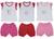 Kit Com 6 Peças Camiseta e Short Bebê Recém-nascido Menina Vermelho, Rosa, Pink