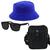 Kit Com Chapéu Bucket, Bolsa Pochete Shoulder bag mini E Oculos De Sol Azul royal