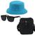 Kit Com Chapéu Bucket, Bolsa Pochete Shoulder bag mini E Oculos De Sol Azul