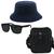 Kit Com Chapéu Bucket, Bolsa Pochete Shoulder bag mini E Oculos De Sol Azul escuro
