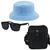Kit Com Chapéu Bucket, Bolsa Pochete Shoulder bag mini E Oculos De Sol Azul claro