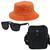 Kit Com Chapéu Bucket, Bolsa Pochete Shoulder bag mini E Oculos De Sol Laranja