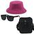 Kit Com Chapéu Bucket, Bolsa Pochete Shoulder bag mini E Oculos De Sol Pink