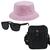 Kit Com Chapéu Bucket, Bolsa Pochete Shoulder bag mini E Oculos De Sol Rosa claro