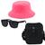 Kit Com Chapéu Bucket, Bolsa Pochete Shoulder bag mini E Oculos De Sol Rosa neon