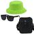 Kit Com Chapéu Bucket, Bolsa Pochete Shoulder bag mini E Oculos De Sol Verde neon