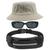 Kit Com Chapéu Bucket Hat, Pochete Ajustável Saída Para Fone E Oculos De Sol Vintage Com Armação Quadrado Proteção MD-06 BEGE