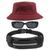 Kit Com Chapéu Bucket Hat, Pochete Ajustável Saída Para Fone E Oculos De Sol Vintage Com Armação Quadrado Proteção MD-06 Bordô