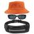 Kit Com Chapéu Bucket Hat, Pochete Ajustável Saída Para Fone E Oculos De Sol Vintage Com Armação Quadrado Proteção MD-06 LARANJA
