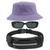 Kit Com Chapéu Bucket Hat, Pochete Ajustável Saída Para Fone E Oculos De Sol Vintage Com Armação Quadrado Proteção MD-06 LILAS