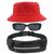 Kit Com Chapéu Bucket Hat, Pochete Ajustável Saída Para Fone E Oculos De Sol Vintage Com Armação Quadrado Proteção MD-06 VERMELHO