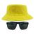 Kit Com Chapéu Bucket, Óculos de Sol Piloto Com Armação de Metal Com Proteção Uv400 MODELO Amarelo