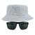 Kit Com Chapéu Bucket, Óculos de Sol Piloto Com Armação de Metal Com Proteção Uv400 MODELO Branco