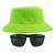 Kit Com Chapéu Bucket, Óculos de Sol Piloto Com Armação de Metal Com Proteção Uv400 MODELO Verde neon