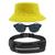 Kit Com Chapéu Bucket, Pochete Ajustável Impermeável Saída Para Fone E Oculos De Sol Óculos De Sol Armação Oval MD-13 Amarelo