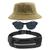 Kit Com Chapéu Bucket, Pochete Ajustável Impermeável Saída Para Fone E Oculos De Sol Óculos De Sol Armação Oval MD-13 Caqui