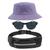Kit Com Chapéu Bucket, Pochete Ajustável Impermeável Saída Para Fone E Oculos De Sol Óculos De Sol Armação Oval MD-13 Lilás