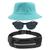 Kit Com Chapéu Bucket, Pochete Ajustável Impermeável Saída Para Fone E Oculos De Sol Óculos De Sol Armação Oval MD-13 Verde turquesa