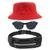Kit Com Chapéu Bucket, Pochete Ajustável Impermeável Saída Para Fone E Oculos De Sol Óculos De Sol Armação Oval MD-13 Vermelho