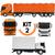 Kit Com Dois Brinquedos: Caminhão Graneleiro + Caminhão Baú Com Acessórios Laranja, Branco