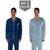 Kit Com Dois Pijamas Plus Size Adulto Masculino Longo Azul, Cinza