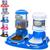 Kit Comedouro Bebedouro e Bandeja P/ Cachorros E Gatos Automático Azul