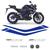 Kit Completo Faixas Yamaha Mt-03 2019/2020 Adesivo Refletivo Azul refletivo