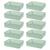 Kit Conjunto 10 Cestos Médio 24,2x19 Eficiente Organizador Decorativo Prático Empilhável Resistente Multiuso Verde