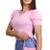 Kit conjunto 3 Blusas canelada gola rasa manga curta princesa bufante moda feminina Pink