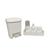 Kit Conjunto Acessório Banheiro Lixo Porta Sabonete E Escova com 5 Peças Branco