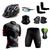 Kit Conjunto Ciclismo Camisa e Bermuda + Capacete de Ciclismo C/ Luz LED + Luvas de Ciclismo + Óculos Esportivo +  Par de Manguitos + Bandana Xbike preto