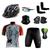 Kit Conjunto Ciclismo Camisa e Bermuda + Capacete de Ciclismo C/ Luz LED + Luvas de Ciclismo + Óculos Esportivo +  Par de Manguitos + Bandana Xfreedom branco, Vermelho