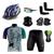 Kit Conjunto Ciclismo Camisa e Bermuda + Capacete de Ciclismo C/ Luz LED + Luvas de Ciclismo + Óculos Esportivo +  Par de Manguitos + Bandana Xfreedom roxo, Azul