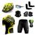 Kit Conjunto Ciclismo Camisa e Bermuda + Capacete de Ciclismo C/ Luz LED + Luvas de Ciclismo + Óculos Esportivo +  Par de Manguitos + Bandana Ciclista amarelo