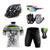 Kit Conjunto Ciclismo Camisa Proteção UV e Bermuda em Gel + Capacete Ciclismo + Luvas Ciclismo + Óculos Branco, Colorido