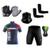 Kit Conjunto Ciclismo Camisa Proteção UV e Bermuda em Gel + Luvas Ciclismo + Manguito + Bandana Itália 02