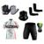 Kit Conjunto Ciclismo Camisa Proteção UV e Bermuda em Gel + Luvas Ciclismo + Manguito + Bandana Itália branco